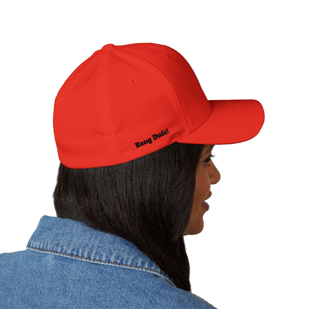 Bang Dude!  -(Embroidered) All American Casino Gamer FlexFit Ball Cap - Light