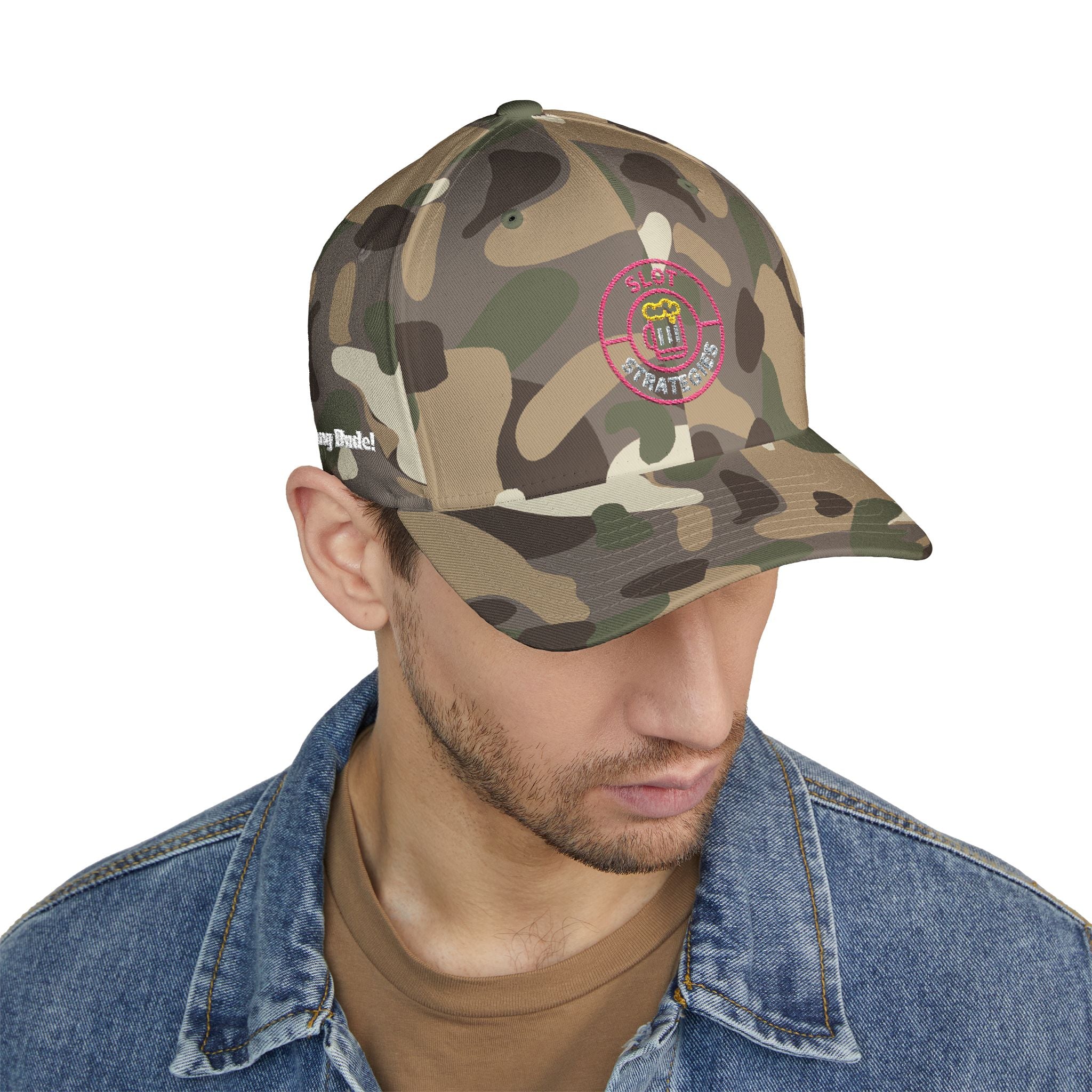 Bang Dude!  -(Embroidered) All American Casino Gamer FlexFit Ball Cap - Dark