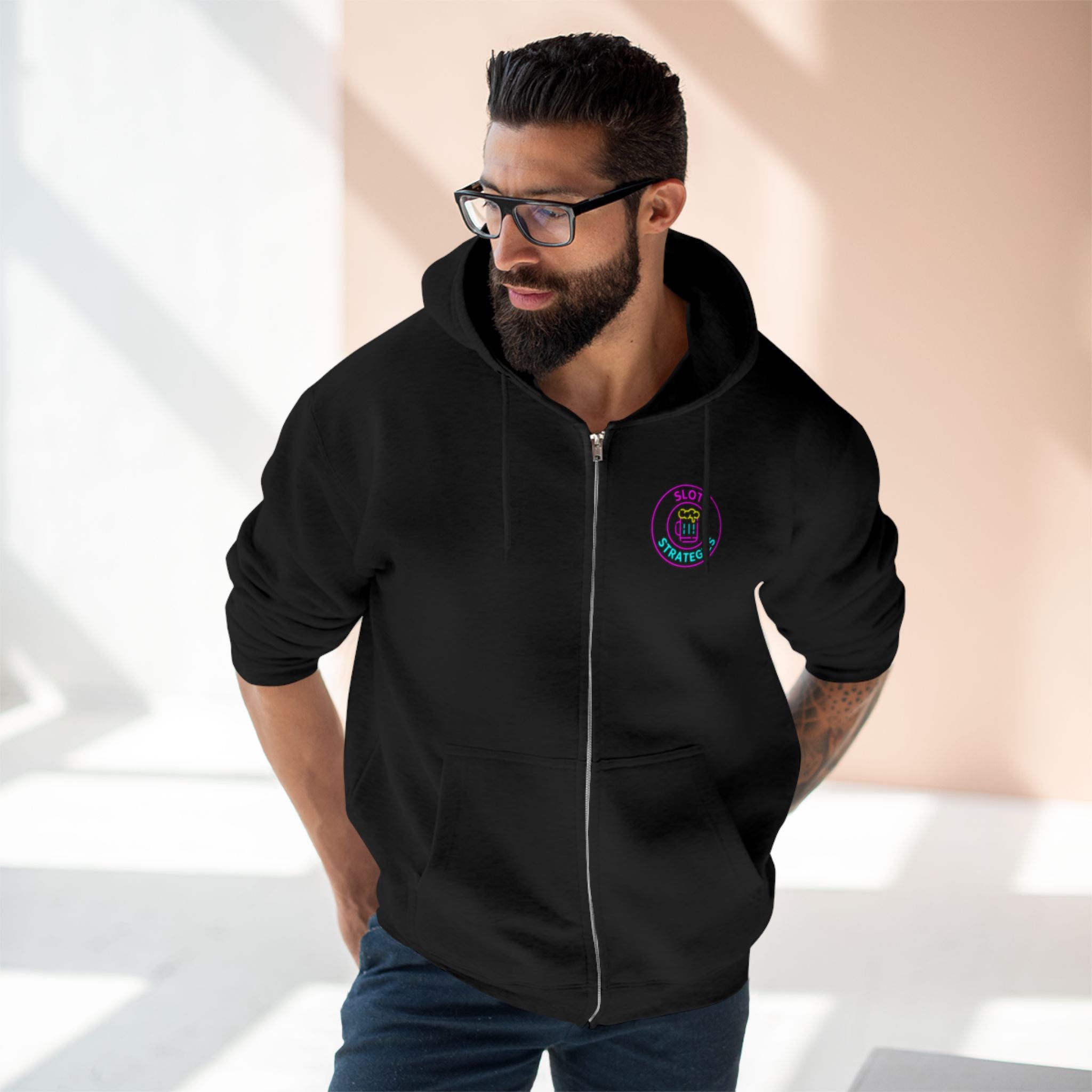 Slot Strategies Zip Up Hoodie - Business In The Front, Party In The Back!