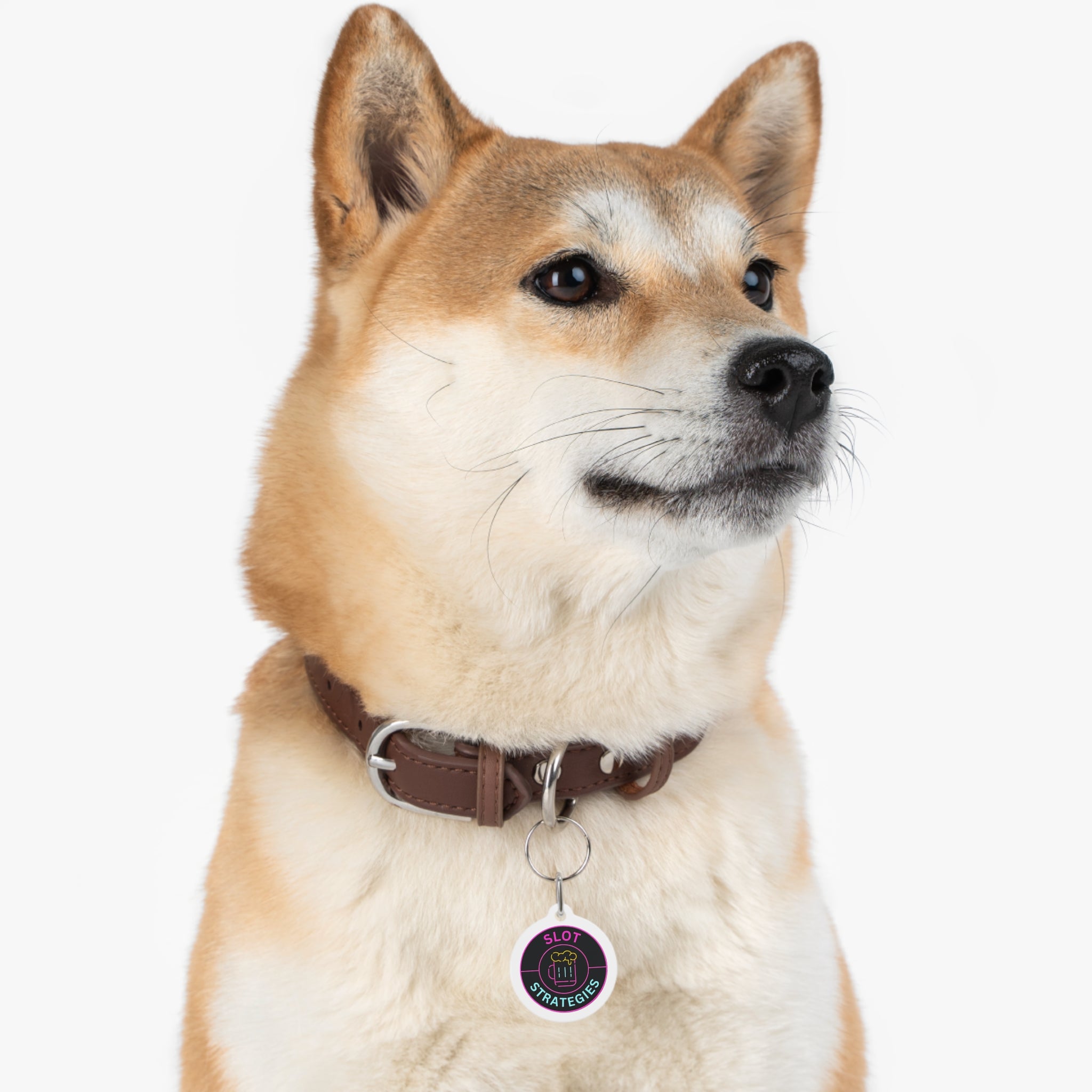 Pet Tag — "Slot Strategies" Neon Beer Logo