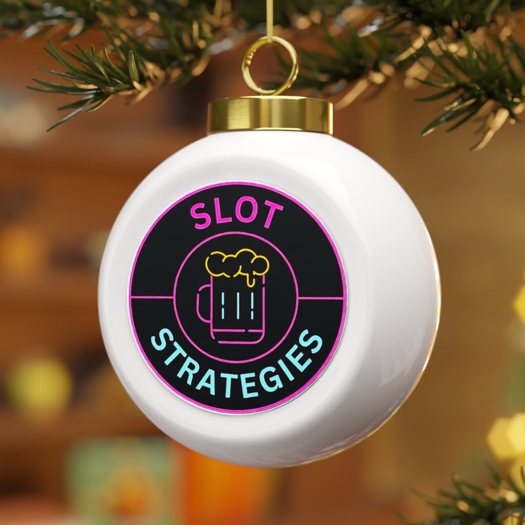 Slot Strategies Christmas Ball Ornament — Neon Beer Mug Holiday Tree Decoration