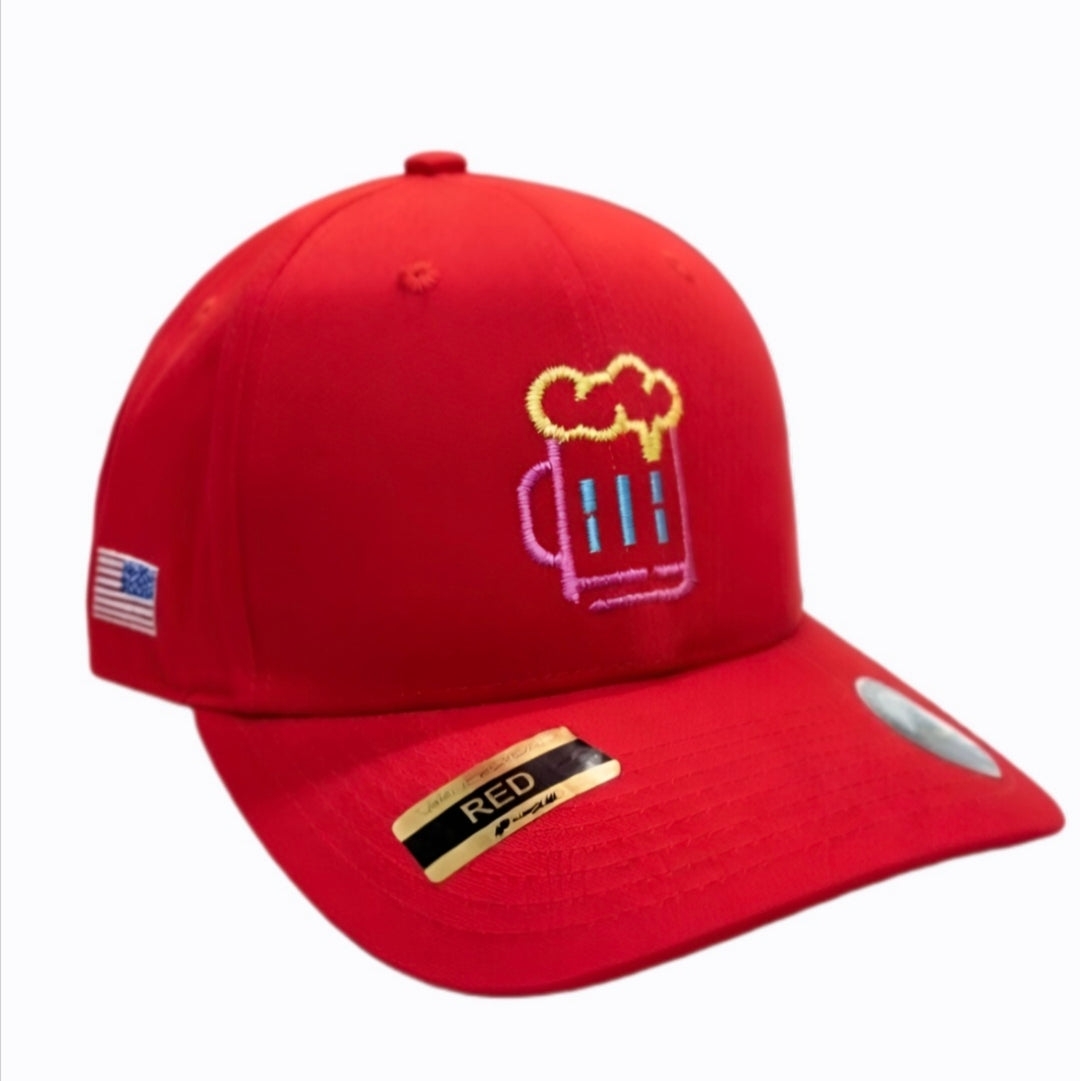 Lucky All American Beer Mug(classic) FlexFit Ball Cap - (Embroidered)
