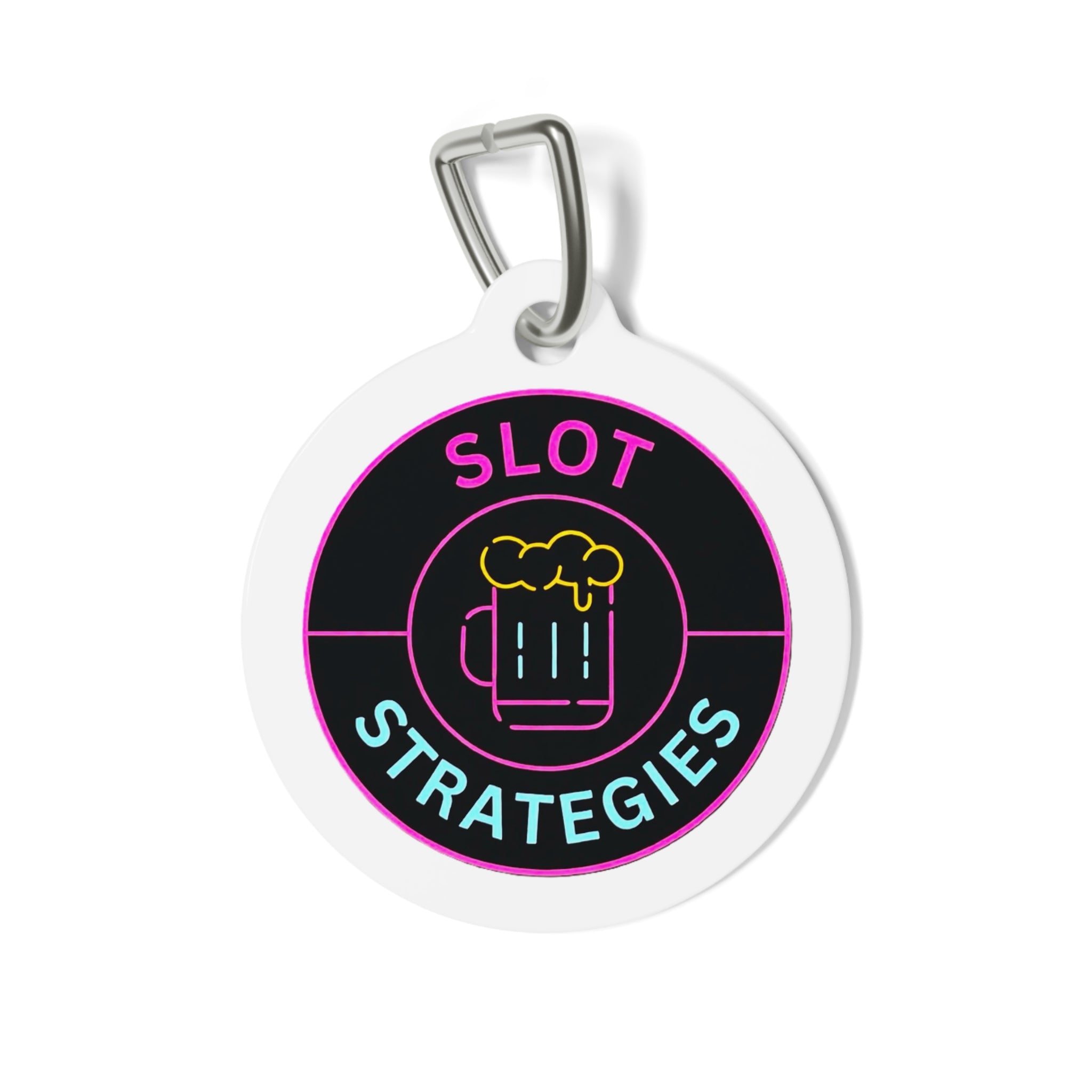 Pet Tag — "Slot Strategies" Neon Beer Logo