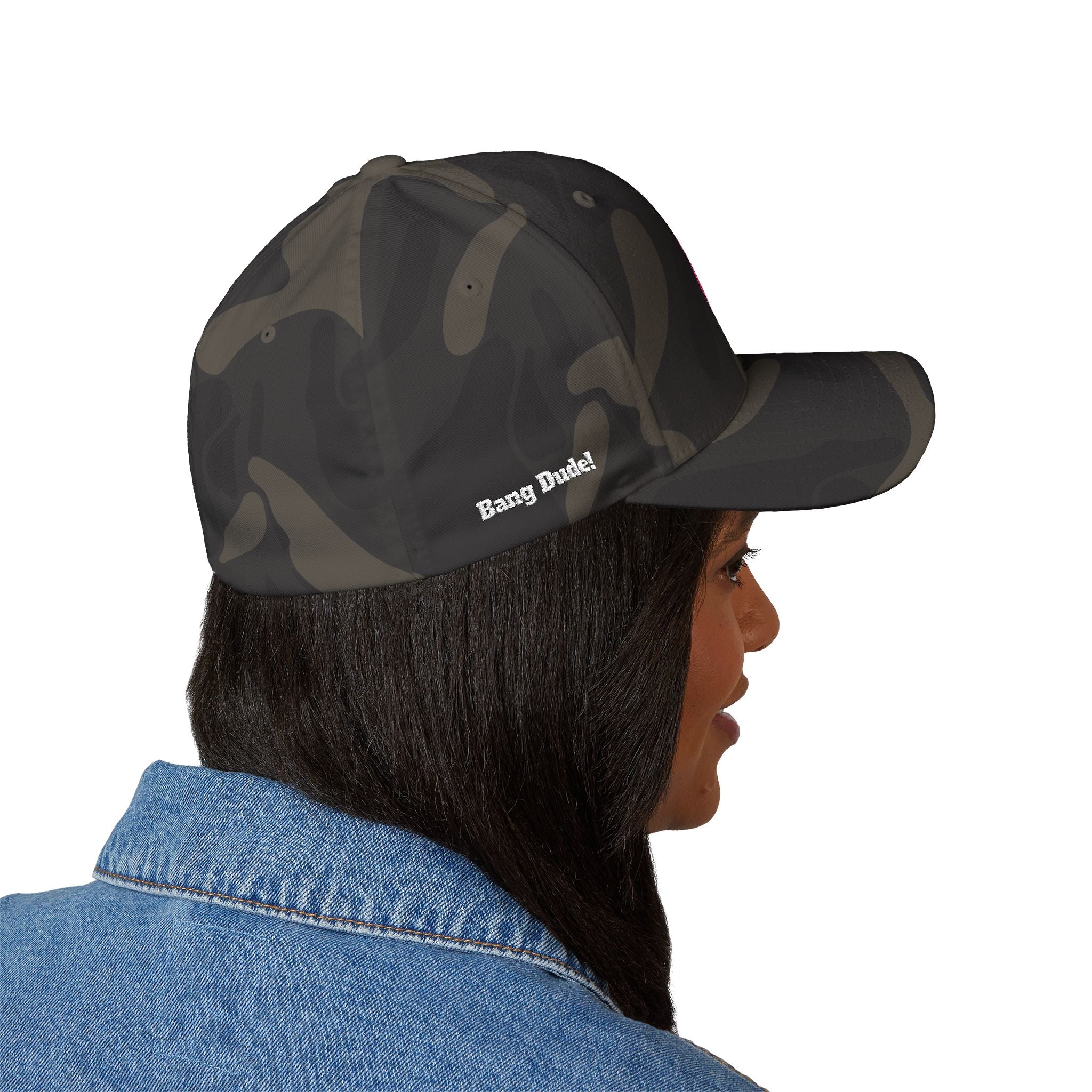 Bang Dude!  -(Embroidered) All American Casino Gamer FlexFit Ball Cap - Dark