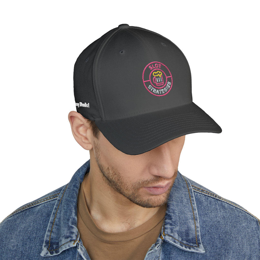 Bang Dude!  -(Embroidered) All American Casino Gamer FlexFit Ball Cap - Dark