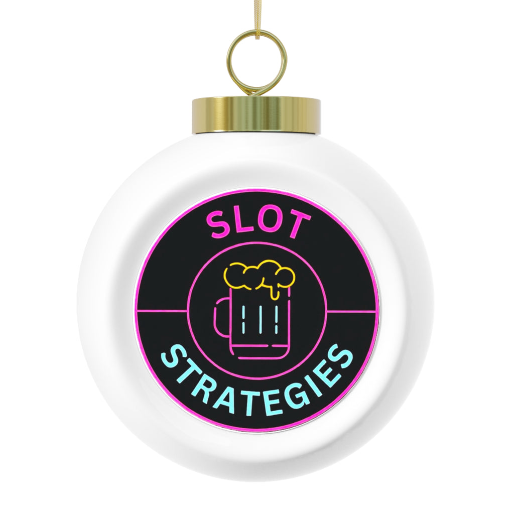 Slot Strategies Christmas Ball Ornament — Neon Beer Mug Holiday Tree Decoration