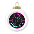 Slot Strategies Christmas Ball Ornament — Neon Beer Mug Holiday Tree Decoration